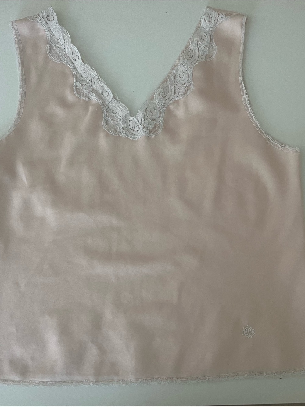 Vintage Christian Dior Lace & Satin Camisole Top - Blush Pink (Fits M)